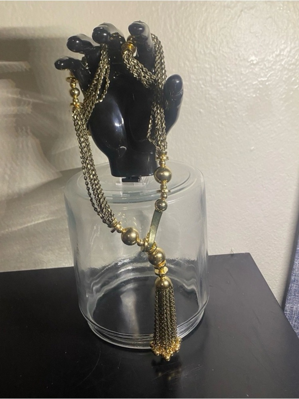 STELLA & DOT "Bianca" Lariat Gold Tone Tassel Necklace